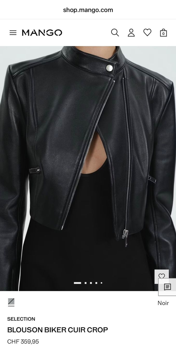 Mango Giacche: Veste biker en cuir Mango Selection – Nuovo e nell'imballaggio originale da Neuchâtel venduto da dum_5xby 6