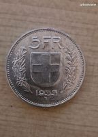 5 Francs Suisse 1933 ARGENT - Tête de berger - Rare