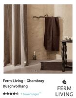 Neuer Ferm Living Duschvorhang Chambray gestreift