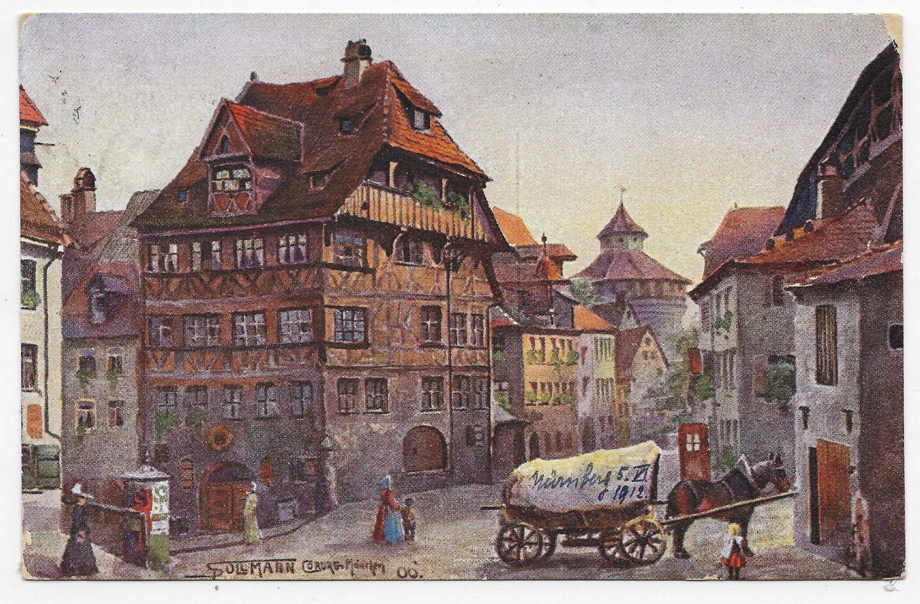 Cartoline postali: Nürnberg Dürerhaus  um 1912 – Usato da Hefenhofen venduto da Richsalz