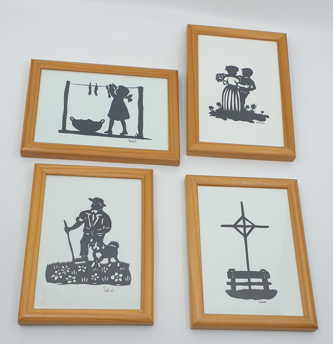 Grafiken & Lithographien: 4 Scherenschnitte Paul Walser – Gebraucht aus Emmen von magelan
