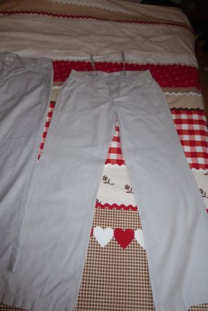 Hell graue Sommer Hose Gr 42 Bund 43cm ABBY  55% Leinen