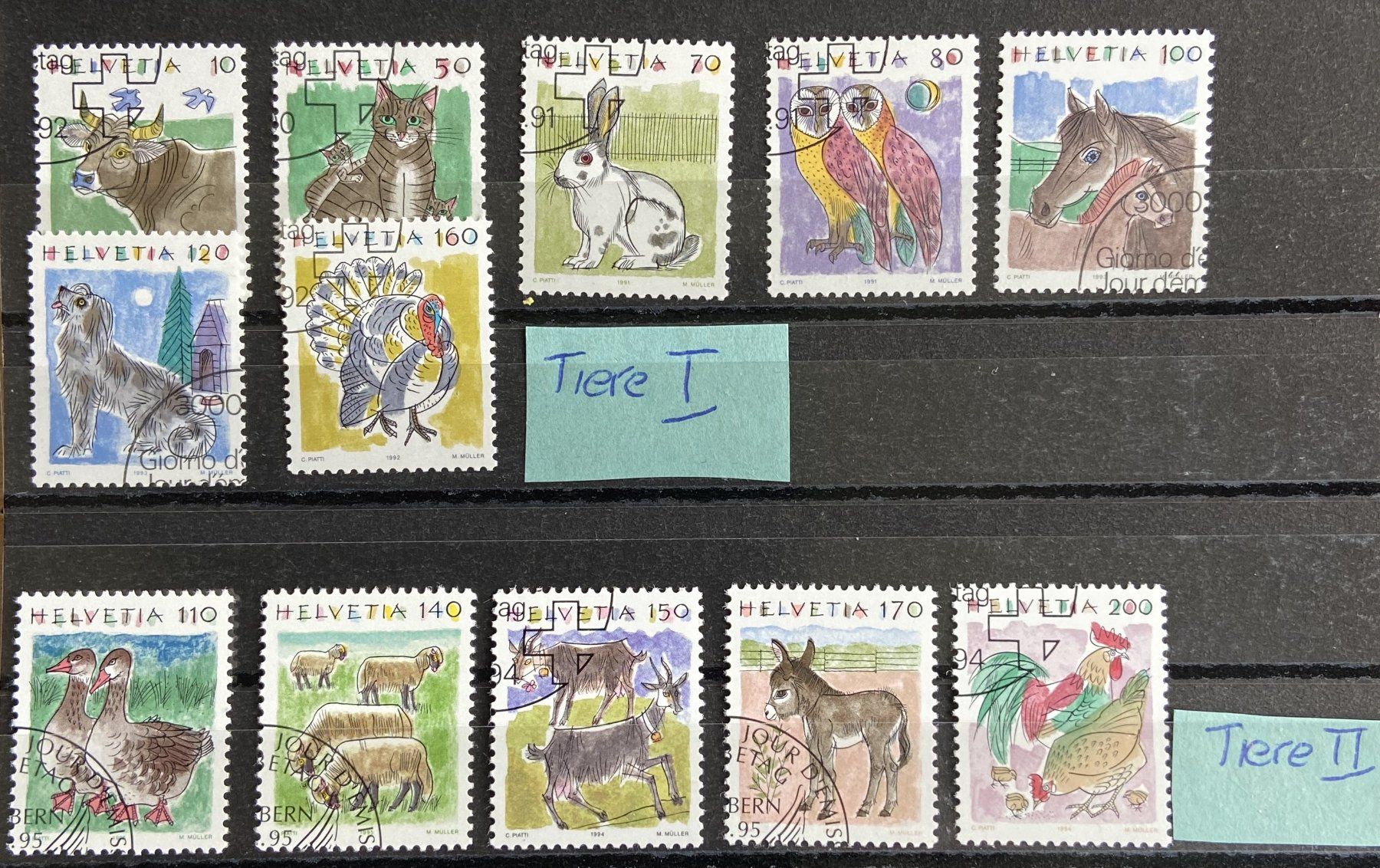 Tutti i francobolli: Lot Schweizer ET Briefmarken Sätze – Usato da Böckten venduto da Hansi36 3
