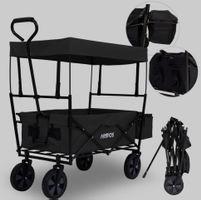 Bollerwagen mit Dach ECO - Schwarz - Neu