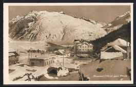 Hospental, Ortsansicht gegen Oberalp im 