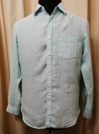 MANOR MAN, chemise manch.longues 100% lin Turquoise