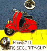 VESPA ROT MOTORROLLER SCOOTER PIN ENAMEL MIT SECURITY-CLIP