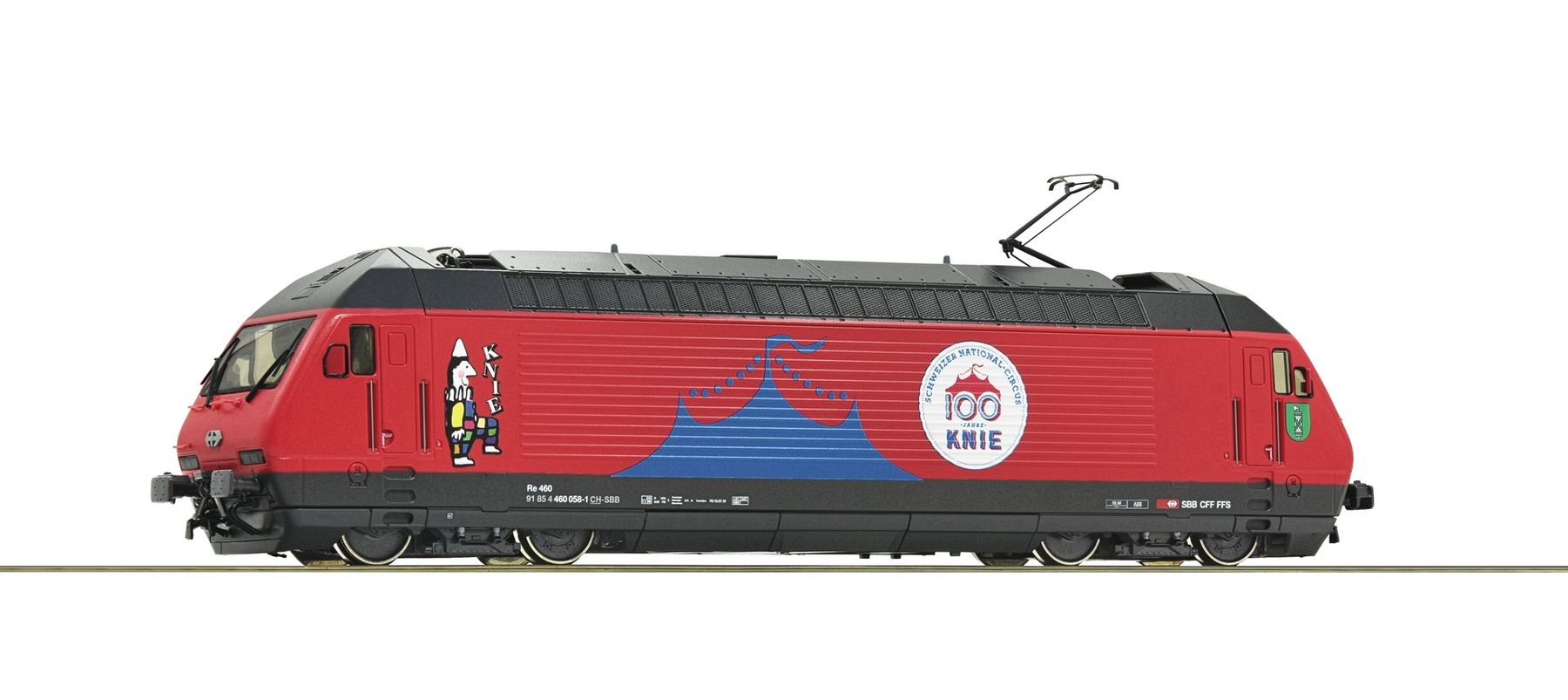 Roco Modellini di ferrovie: Roco 70656 SBB Re 460 Zirkus Knie – Nuovo e nell'imballaggio originale da Bremgarten AG venduto da Sportivo2007