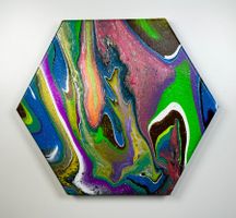 Acryl-Flüssigmalerei, Sechseck