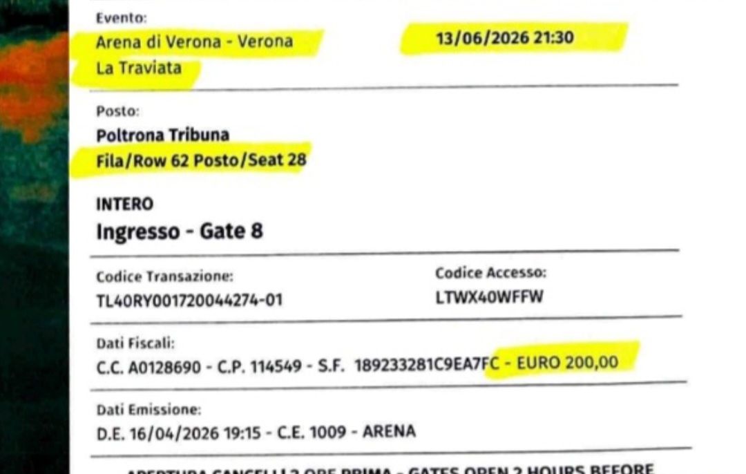 Tickets: La Traviata Arena di Verona – Neu und originalverpackt aus Bern von Helloooo 1