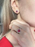  Elegantes Schmuck Set Ring Herz Ohrringe 925 Silber 