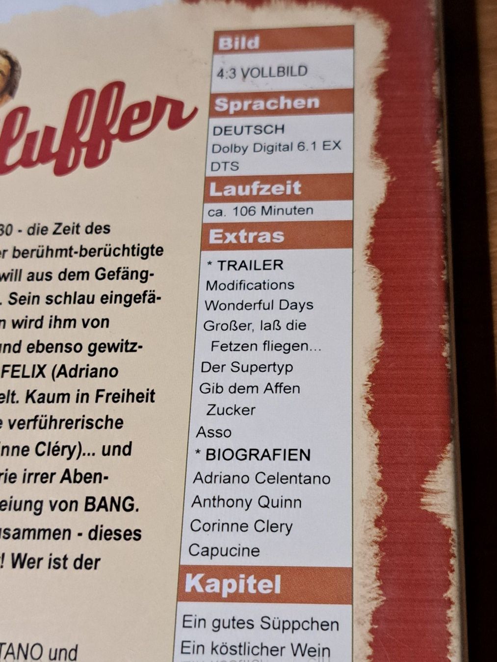 Tutti i DVDs: DVD De Bluffer mit Adriano Celentano, noch neu verpackt – Nuovo e nell'imballaggio originale da Unterseen venduto da Kanica 5