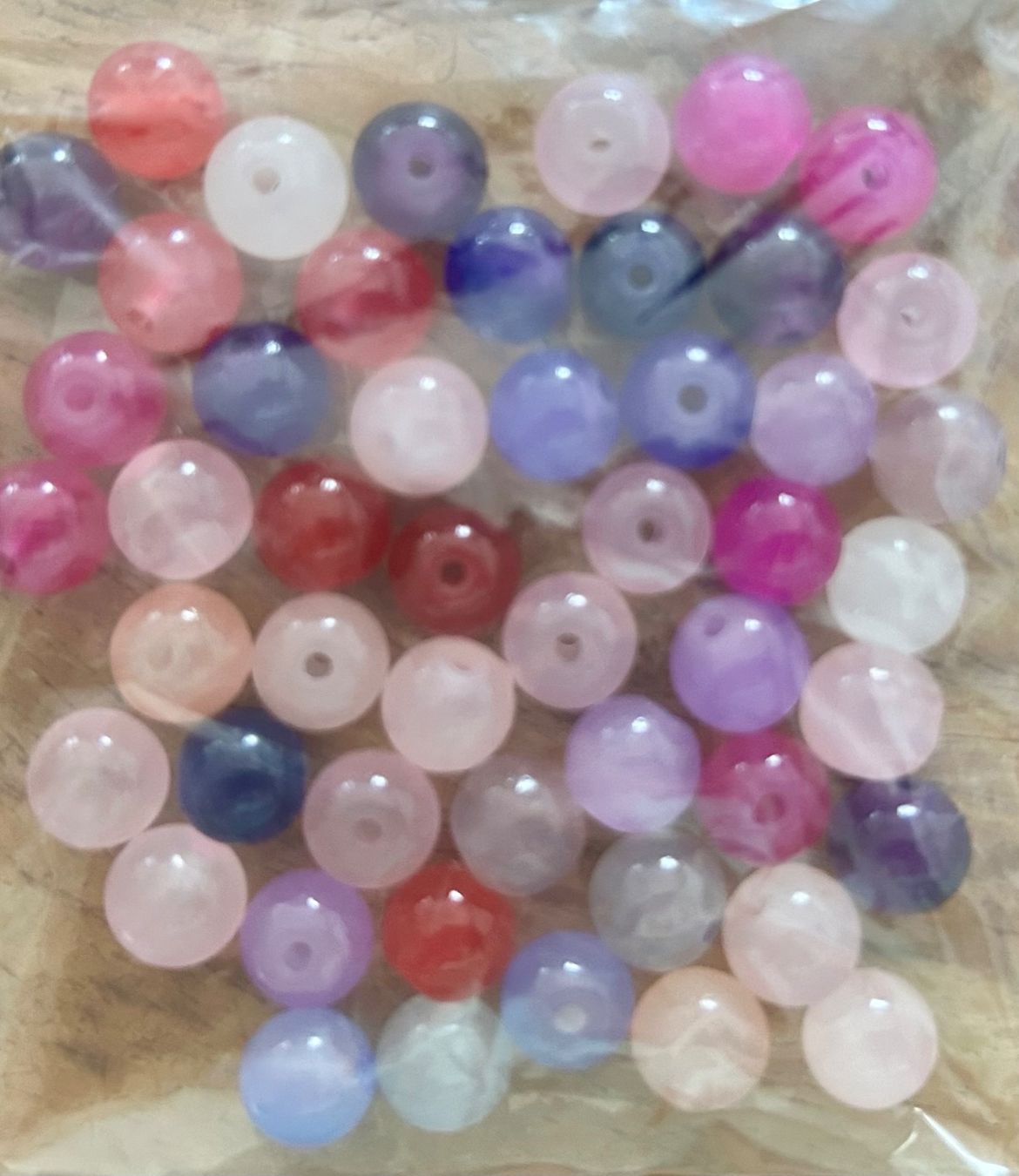 Perlen (unechte): Glasperlen Mix, 8mm, ca 50 Stück – Neu und originalverpackt aus Geneve von vane267