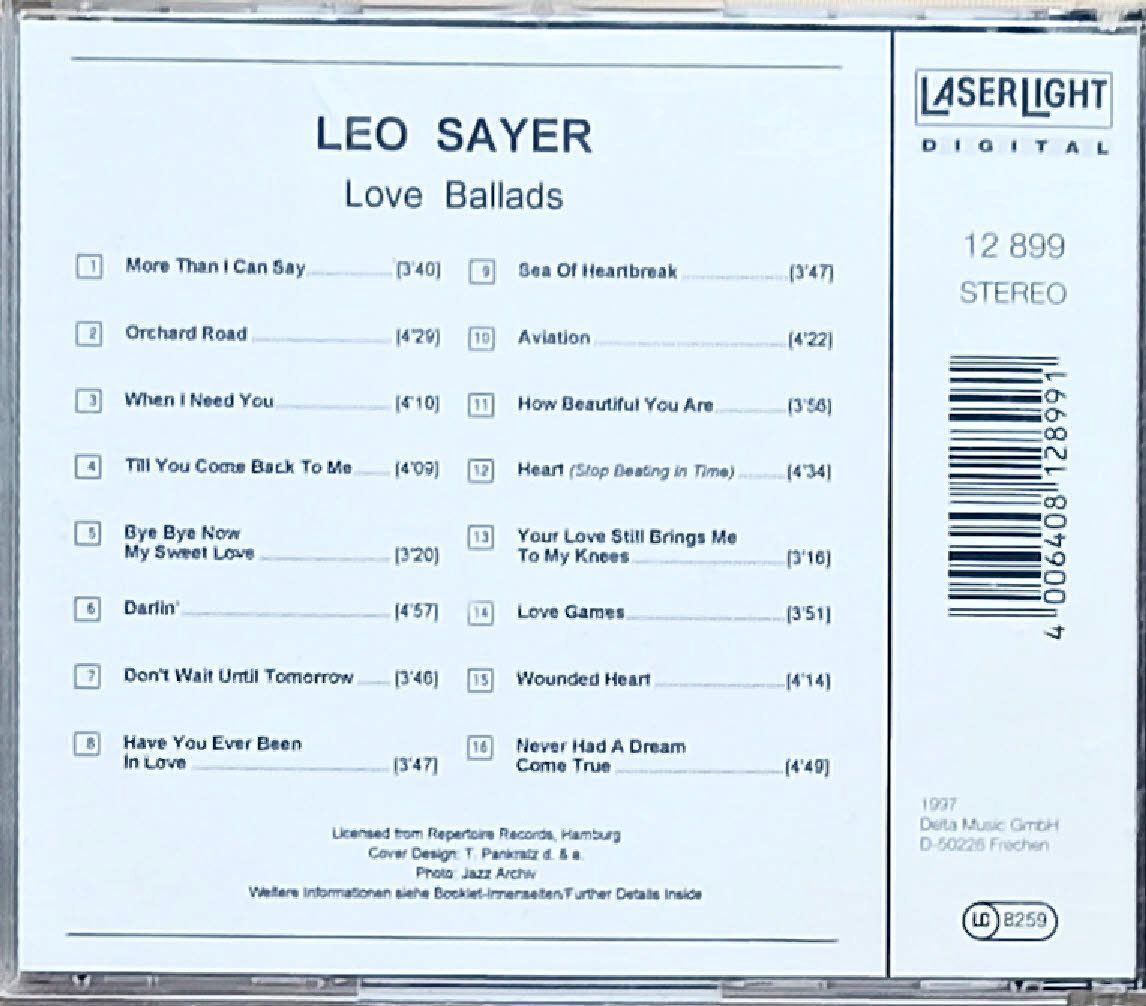 CD: Leo Sayer - Love Ballads , CD – Usato da Niederhelfenschwil venduto da Rol9527 1
