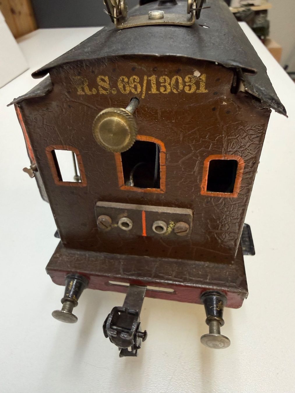 Märklin Modellini di ferrovie: Märklin Spur 1, E-Lok, 2-achsig, braun, Blech – Usato da Hinwil venduto da Johann57 4