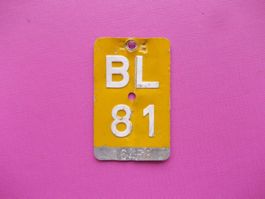 Velonummer/Mofanummer/Töfflinummer BL 81