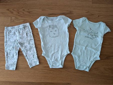 Süsses Set Gr.68, türkis CARTERS, 2 Bodies + 1 Hose