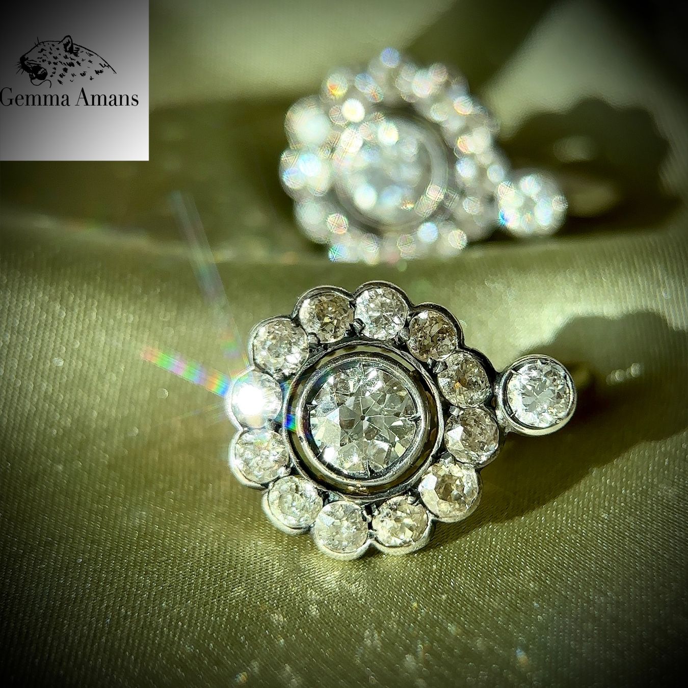 Orecchini pendenti & Orecchini a lobo: Antik Viktorianische 4,8ct Diamant-Cluster-Ohrringe – Usato da Embrach venduto da estzeh1 4