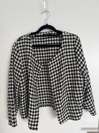 Damen Blazer Today Hahnentritt schwarz weiss Grösse L