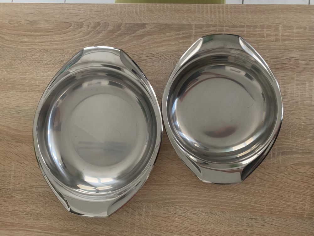 Elmato Nager-Esstisch Doppelt - Mit 2 Schüsseln Aus Naturholz