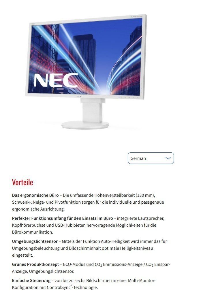 Nec Monitore: NEC IPS Monitor 27" 68.6cm diagonal – Gebraucht aus Amden von muben_ge98 3