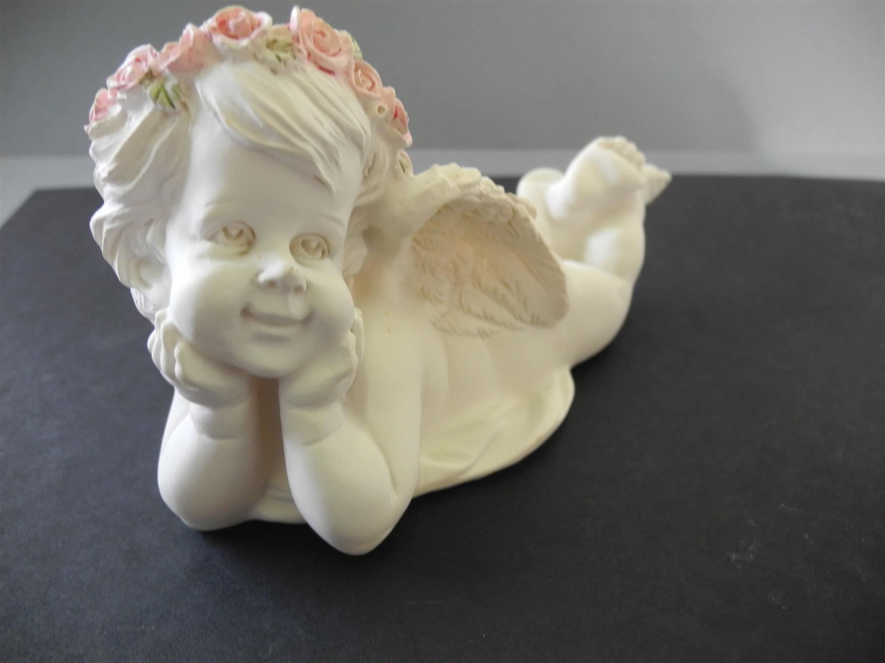 Statuette: Engel liegend mit Rosenkranz, Nr. d39 – Nuovo e nell'imballaggio originale da Kottwil venduto da Crazyrolf