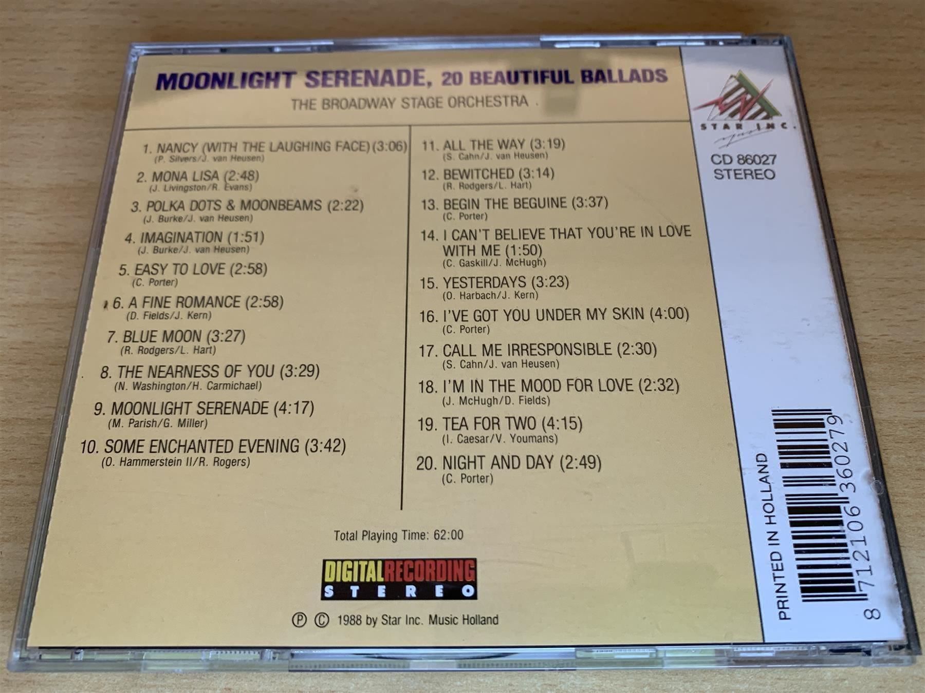 CD: MOONLIGHT SERENADE - 20 BEAUTIFUL BALLAD – Usato da Rikon im Tösstal venduto da Alpenmutz 1