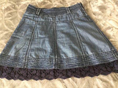 Jeans Jupe mit Spitzen
