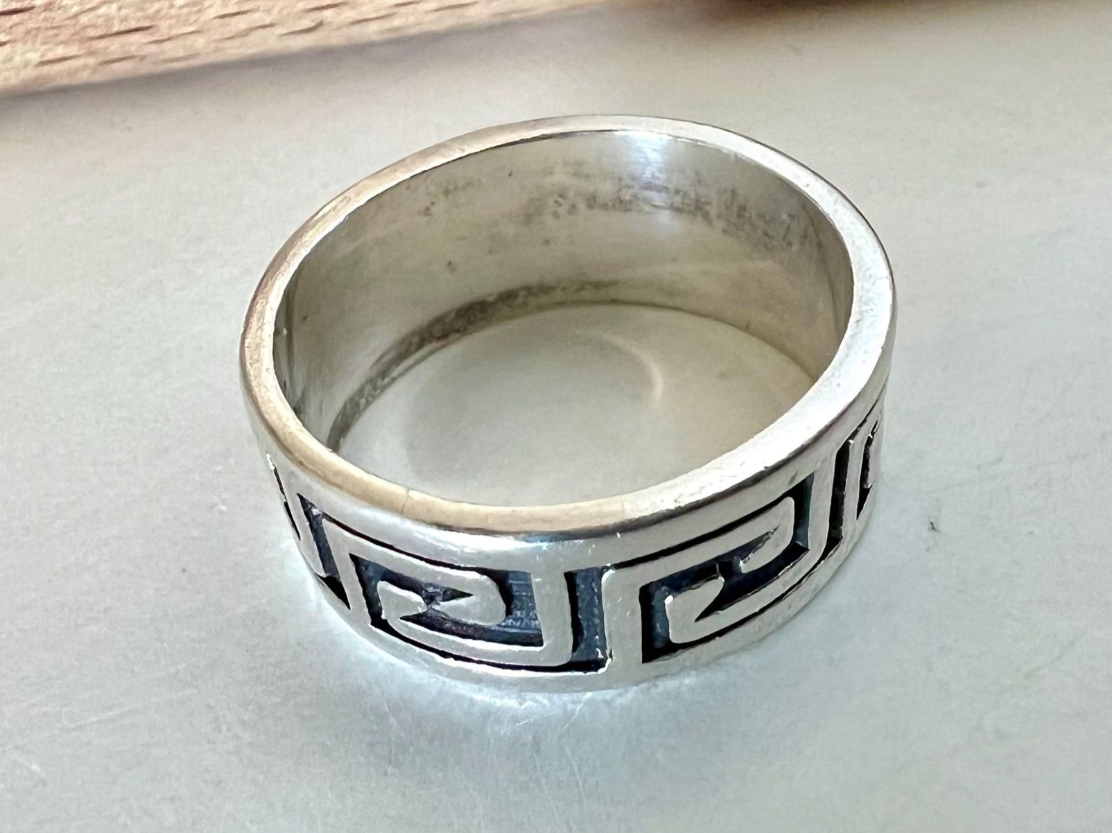 Ringe: Silber 925 Band Ring oder Zehenring Meander-Design 6mm G47 – Gebraucht aus Ruswil von artbyhand 3