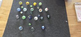 Billes en verre illustrées lot de 25pièces dont 18 grande 