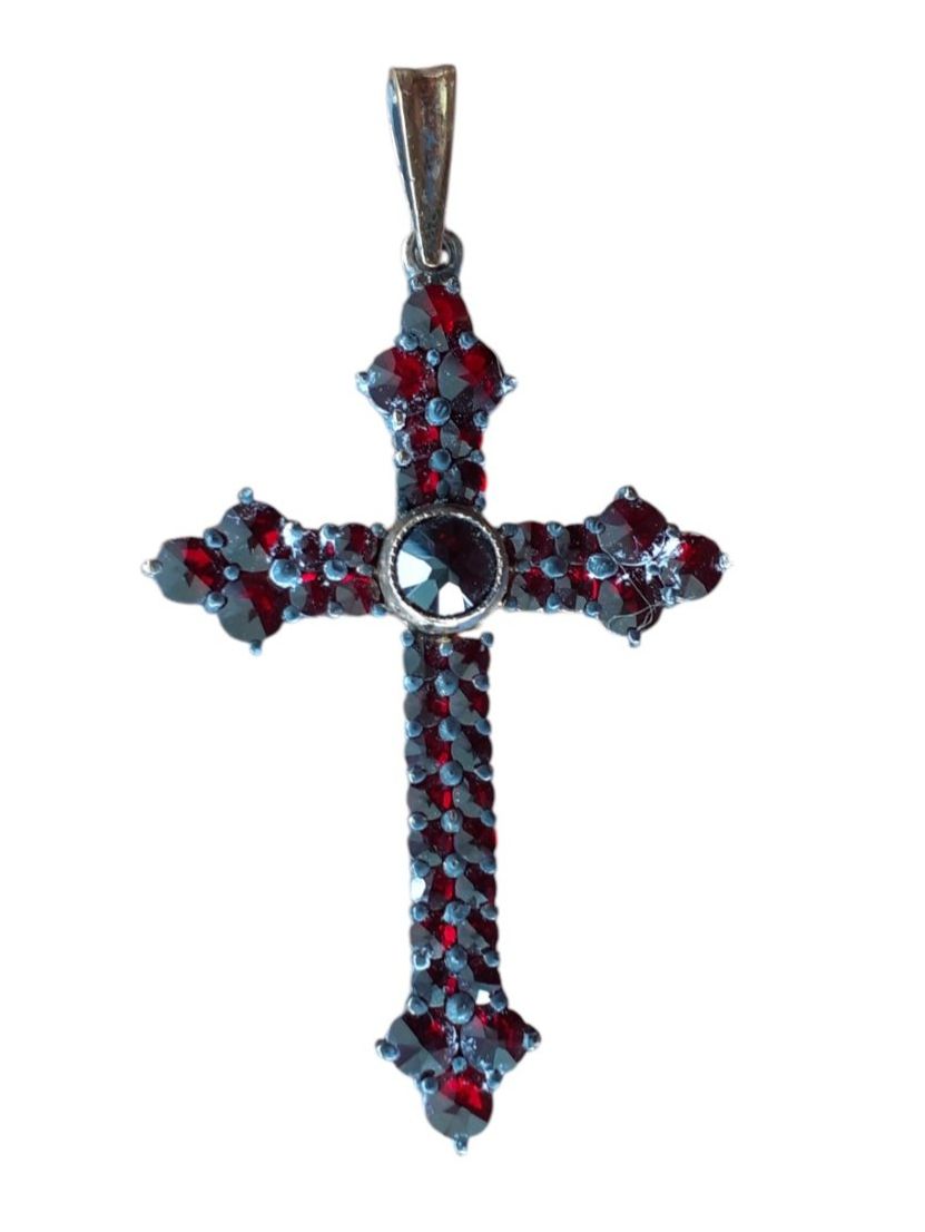 Pendentifs: antiker Anhänger Kreuz Granate – D'occasion à Mörschwil par antiksalon21 3