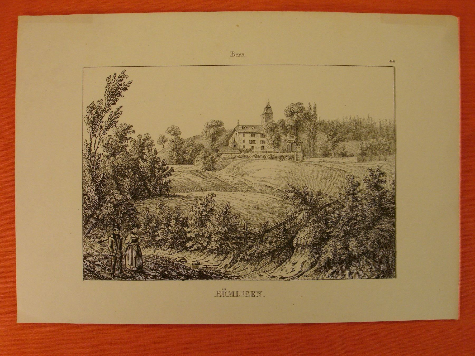 Grafica & Litografie: RÜMLIGEN, BERN, LITHOGRAPHIE 1840 – Usato da Grüningen venduto da Kartensammler 1