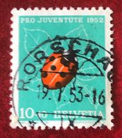 Nr. J 144  Marienkäfer GESTEMPELT  1952   