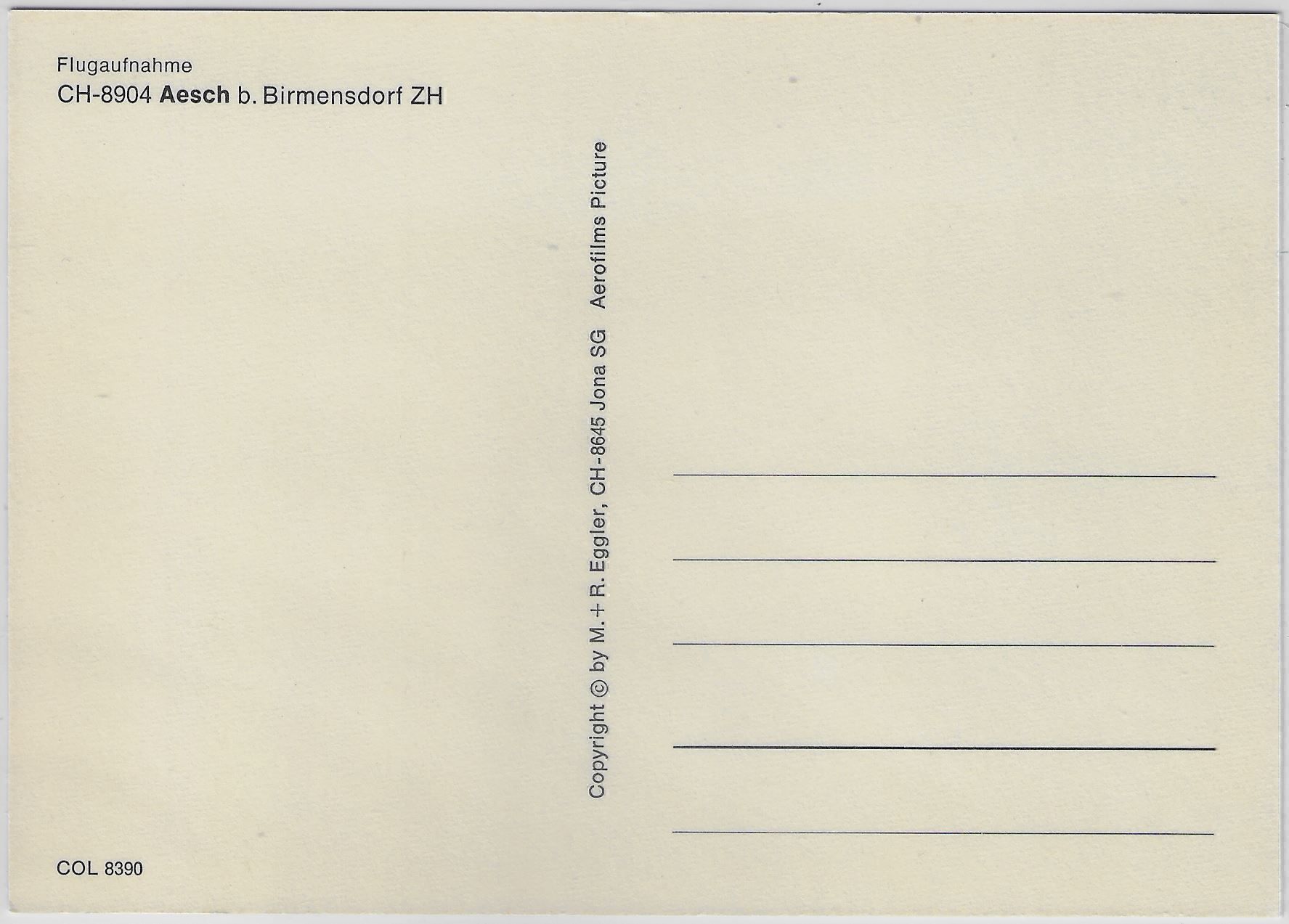 Cartoline postali: Flugaufnahme Aesch b. Birmensdorf ZH – Antico da Ettingen venduto da Kartenplanet 1
