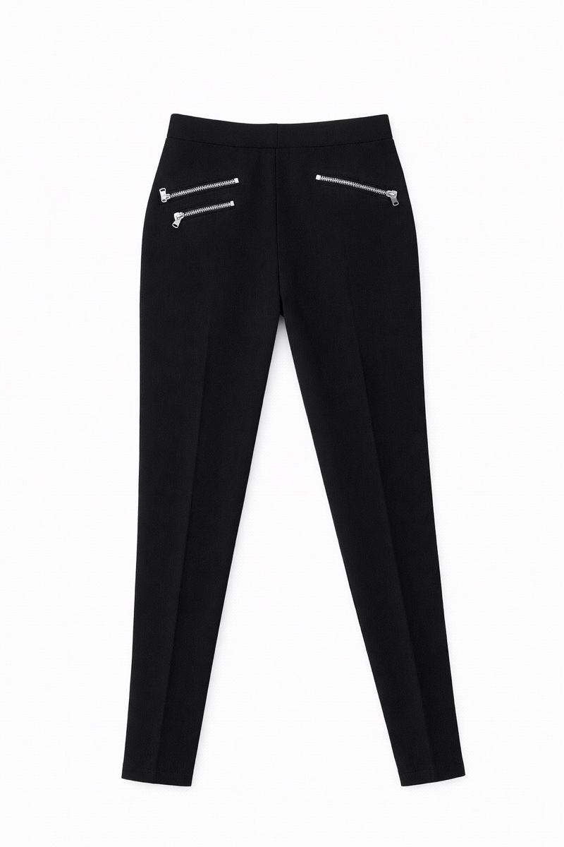 Zara Hosen: Pantalon noir slim ZARA Basic zips argent T S – Neu (gemäss Beschreibung) aus Lausanne von KeNaChic 1