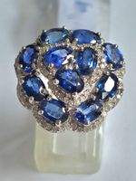 Kyanite und Diamanten Fingerring