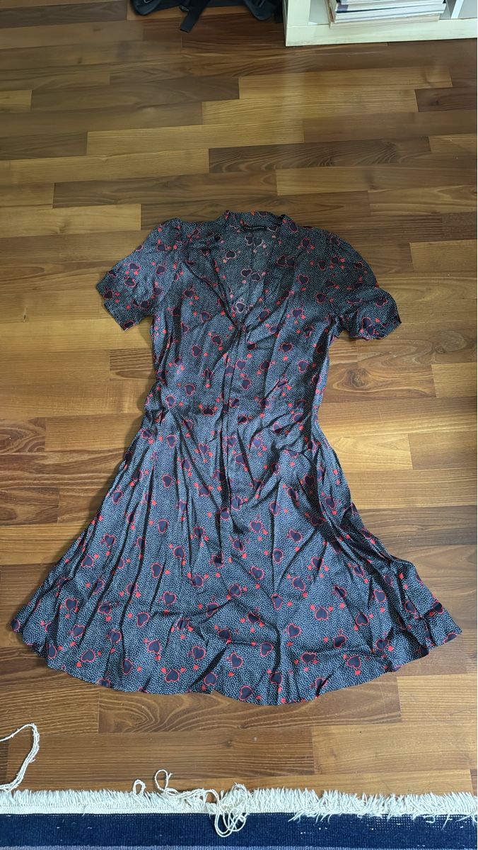 Vestiti: Damen Kleid mit Herzmuster dunkelblau – Usato da Rüschlikon venduto da norber44