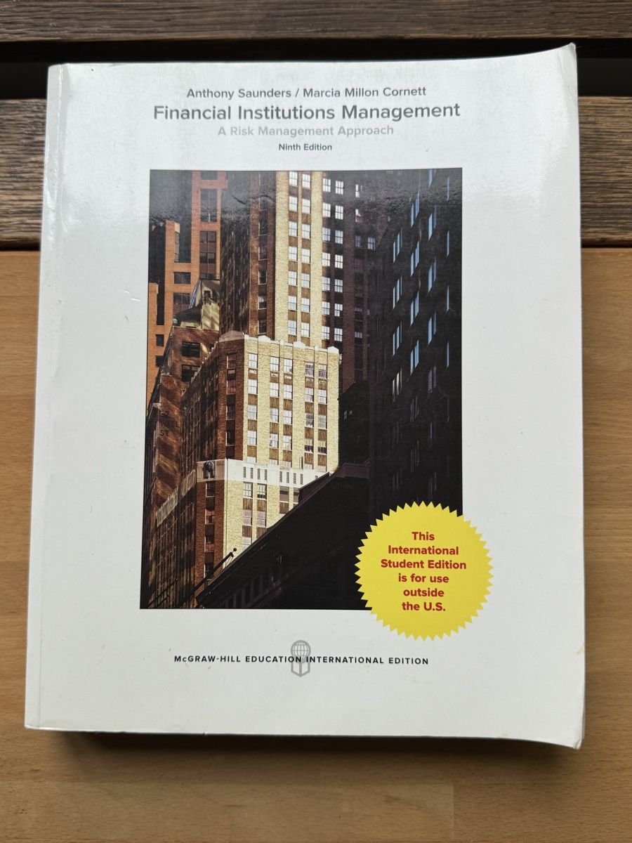 Libri: Financial Institutions Management 9th Edition Textbook – Usato da Zürich venduto da olalinda