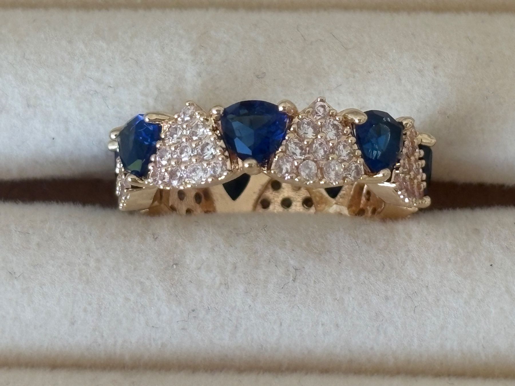 Anelli: Luxus Elegante Gr.19/9 Ring Farbe: Gold/blau – Nuovo (secondo la descrizione) da Biel-Bienne venduto da Roserosse13 4