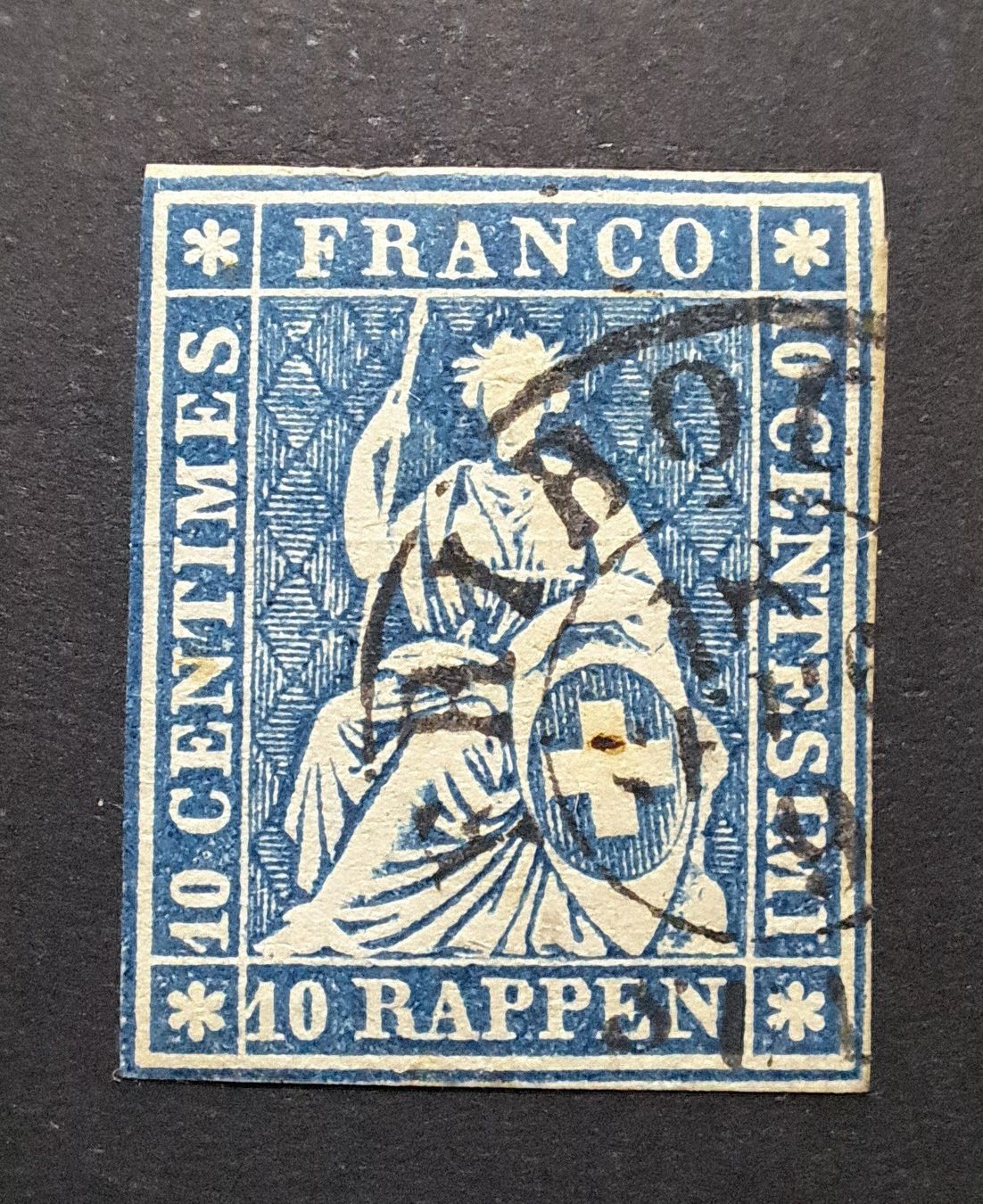 Alle Briefmarken: Strubel 23G Fribourg – Gebraucht aus Unterägeri von PhilatelieStudiger