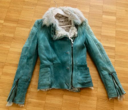 Wildlederjacke mit Pelz
