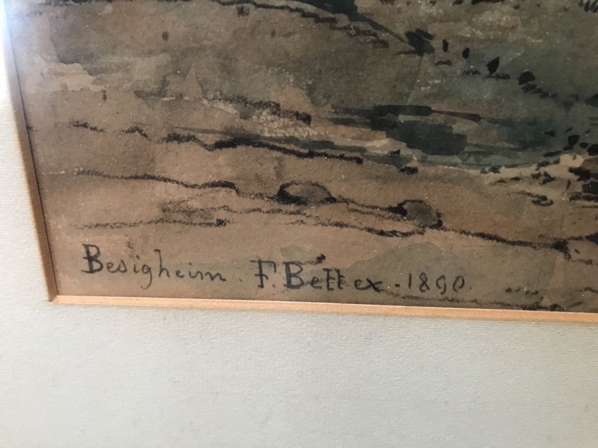 Dipinti: F. Bettex 1890 Besigheim Aquarell – Usato da Wolfhalden venduto da SecondAntique 2