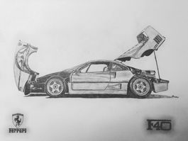1987 Ferrari F40 Handskizze