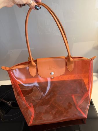 Handtasche Longchamp transparent orange guter Zustand