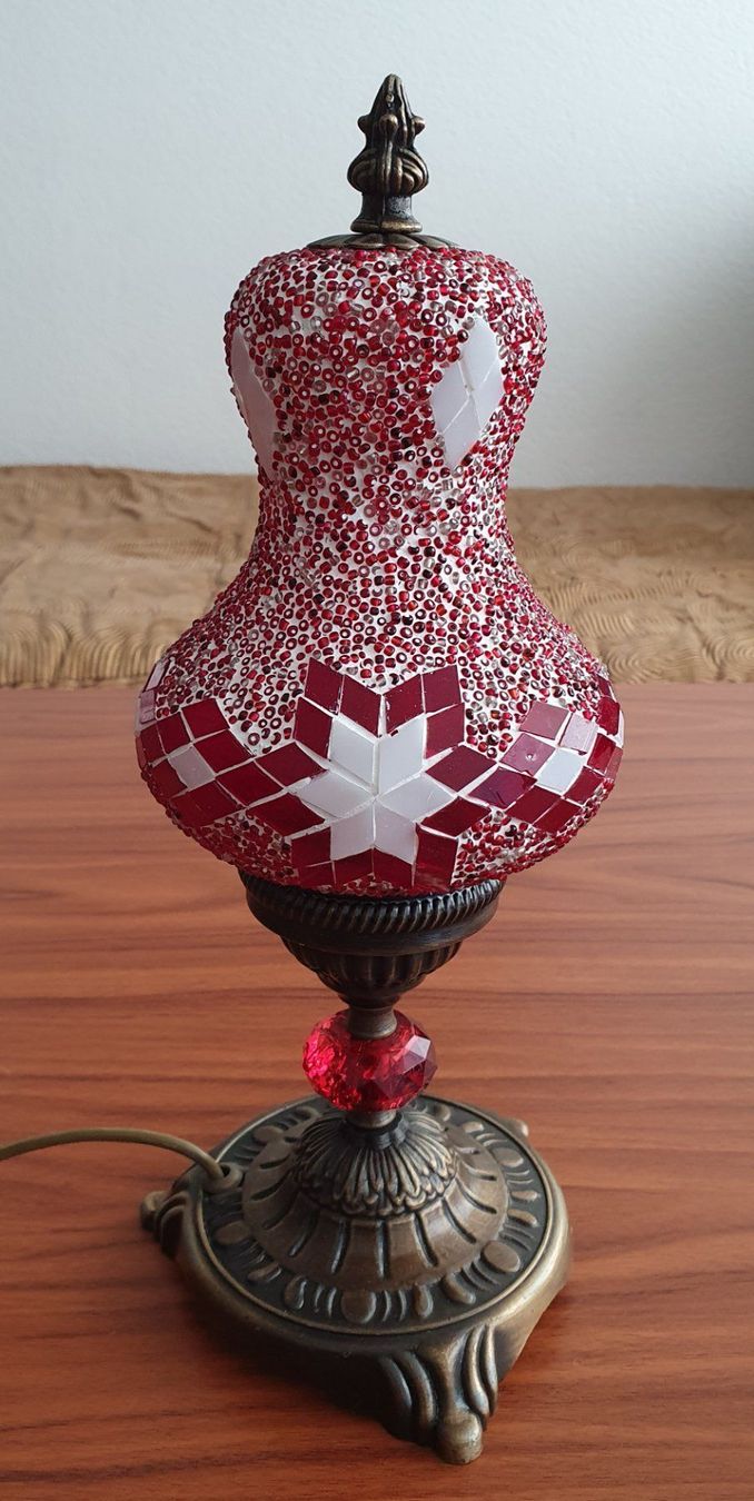 Lampade: Mosaiklampe, rot-weiss, Handmade – Nuovo (secondo la descrizione) da Fischbach-Göslikon venduto da Rosatt 3