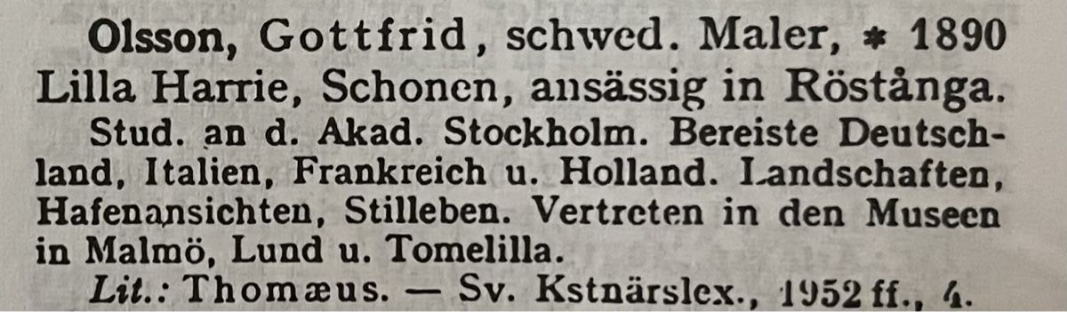 Dipinti: Olsson Gottfrid (1890-1979) – Usato da Grosshöchstetten venduto da Perle1951 5