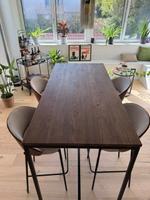 Hochtisch / Bartisch Eiche & Stahl + 4 hochwertige Barstühle