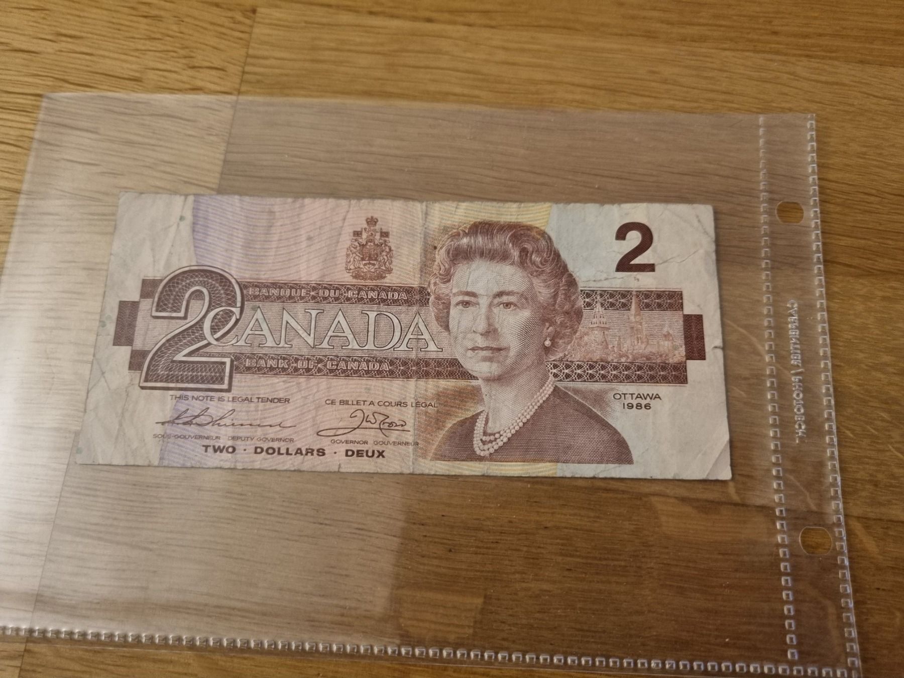 Banknoten: Kanada - 2 Dollars 1986 – Gebraucht aus Mels von Goldenfalcon