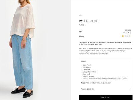 Bellerose VYDEL linen T-shirt, size 0