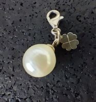 TS THOMAS SABO *PERLE MIT KLEEBLATT* ANHÄNGER CHARM SILBER